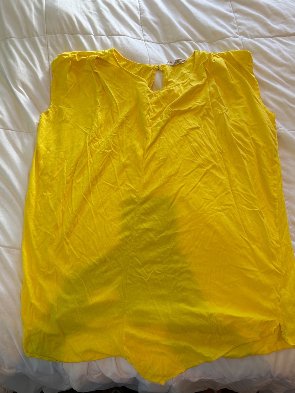 Bright Yellow One-Piece Swim Suit with Keyhole Back